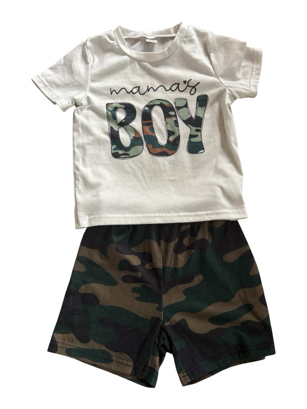 Shein EUC Mama's Boy Camouflage Toddler Set